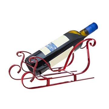 Godinger Silver Art Sleigh Wine Bottle Holder, 11", Red