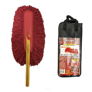 California Car Duster 62442 Standard Car Duster with Wooden Handle, Red