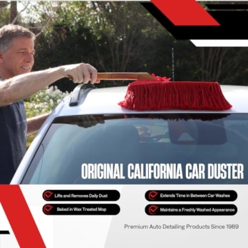 California Car Duster with Wooden Handle for Easy Cleaning
