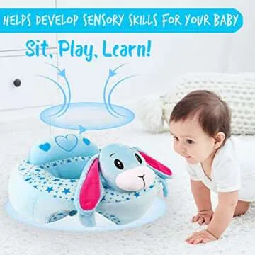 Libsit Baby-Sofa-Chair-Floor-Seat Baby-sit-me-up-Floor-seat Baby Learn Sitting Support Seats for Babies Pillow Bouncers Portable Bouncy Plush Cute Seat Cushion for 4-16 Months Toddler (Brabbit)