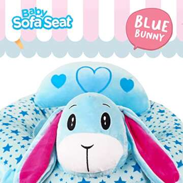 Libsit Baby-Sofa-Chair-Floor-Seat Baby-sit-me-up-Floor-seat Baby Learn Sitting Support Seats for Babies Pillow Bouncers Portable Bouncy Plush Cute Seat Cushion for 4-16 Months Toddler (Brabbit)
