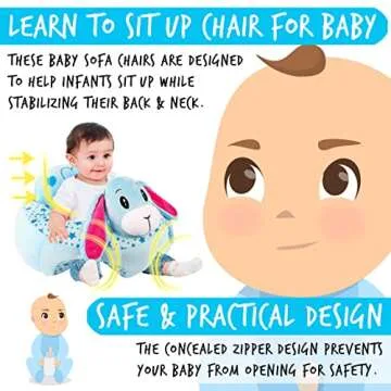 Libsit Baby-Sofa-Chair-Floor-Seat Baby-sit-me-up-Floor-seat Baby Learn Sitting Support Seats for Babies Pillow Bouncers Portable Bouncy Plush Cute Seat Cushion for 4-16 Months Toddler (Brabbit)