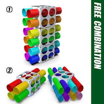 Baspoom Vinyl Storage Rack, Vinyl Organizers Store Up to 40 Vinyl Rolls, Flexible Vinyl Holder for C...