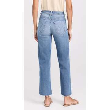 MOTHER Women's Mid Rise Rambler Ankle Fray Jeans