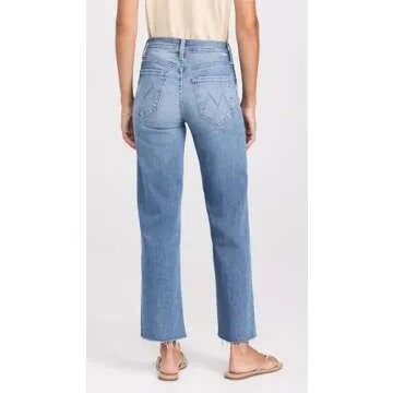 MOTHER Women's Mid Rise Rambler Ankle Fray Jeans