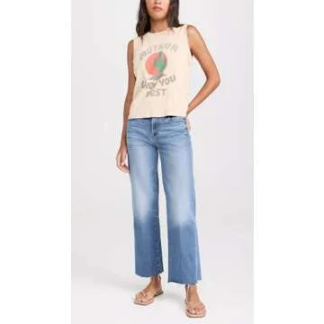 MOTHER Women's Mid Rise Rambler Ankle Fray Jeans