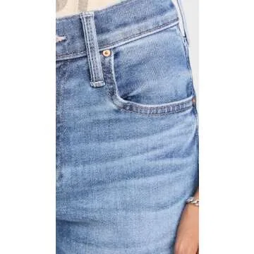 MOTHER Women's Mid Rise Rambler Ankle Fray Jeans