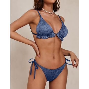 Stylish ZAFUL Metallic Bikini Sets for Women - Navy Blue