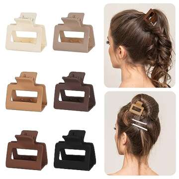 Stylish 6 Pack Claw Clips for Elegant Hair Styling