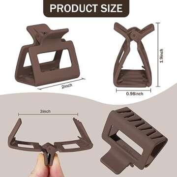 6 Pack Warm Color Claw Clips for Women and Girls