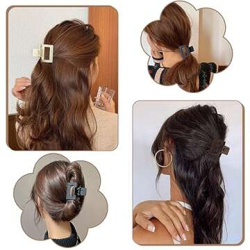 6 Pack Warm Color Claw Clips for Women and Girls