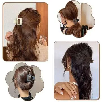 6 Pack Warm Color Claw Clips for Women and Girls