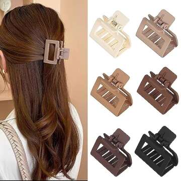 6 Pack Warm Color Claw Clips for Women and Girls