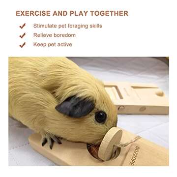 DOZZOPET Wooden Enrichment Foraging Toy for Small Pet, Interactive Hide Treats Puzzle Snuffle Game, ...