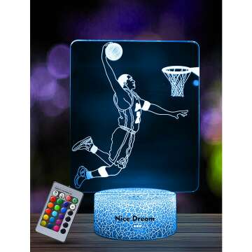 Amazing 3D Basketball Player Dunk Night Light for Kids