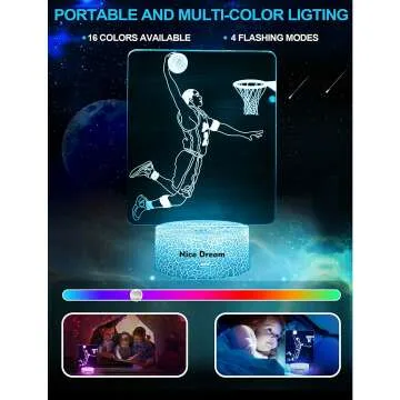 3D Basketball Player Dunk Night Light for Kids