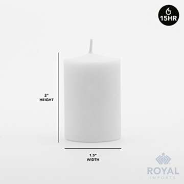 Royal Imports Votive Candle, Unscented White Wax, Box of 36, for Wedding, Birthday, Holiday & Home Decoration (15 Hour) by Royal Imports