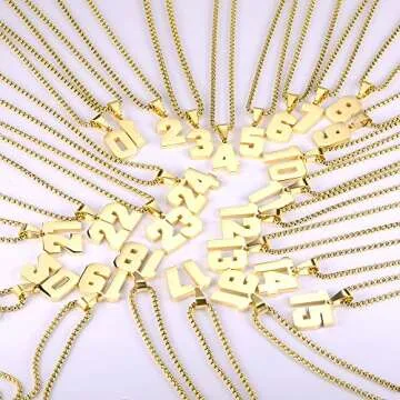 Gold Plated Personalized Number Necklace for Men & Women