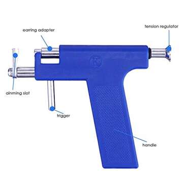 (98 Pcs) Ear Piercing Kit Tool Set with Ears Studs and Silicone Backs, Professional Painless Hole Tool Kit, Stainless Steel Piercing Tool Kit