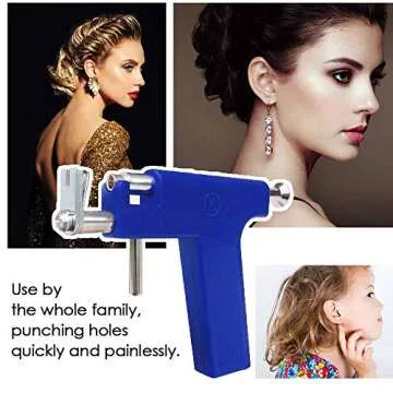 (98 Pcs) Ear Piercing Kit Tool Set with Ears Studs and Silicone Backs, Professional Painless Hole Tool Kit, Stainless Steel Piercing Tool Kit