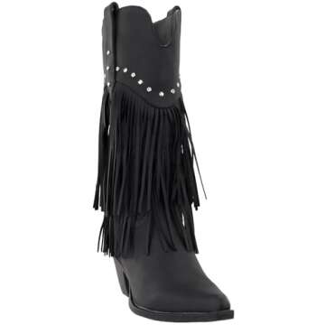 ROPER Womens Oakley Studded Pointed Toe Casual Boots Mid Calf Low Heel 1-2" - Black - Size 7.5 B