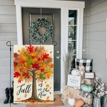 CROWNED BEAUTY Fall Garden Flag Double-Sided 12x18 Inch