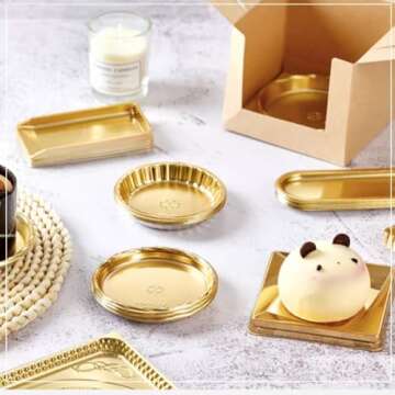 Abuhem Gold Mini Cake Boards 100pcs for Desserts