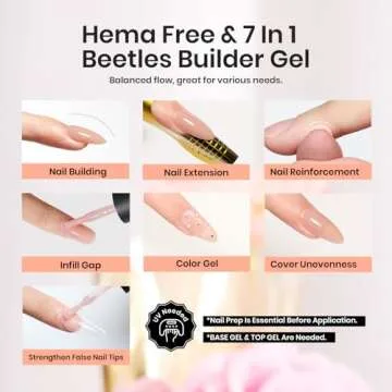 Beetles Builder Gel 7 in 1 Strengthener Gel Nail Polish Nude Color Hard Gel Jelly Beige for Nail Ape...