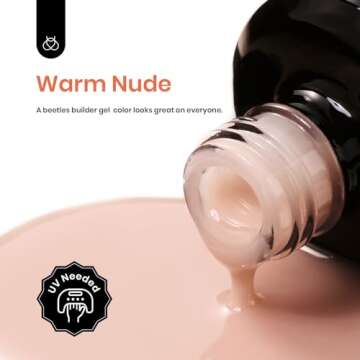 Beetles Builder Gel 7 in 1 Strengthener Gel Nail Polish Nude Color Hard Gel Jelly Beige for Nail Apex and Extension Cover Building Nail Gel Salon DIY Manicure Design