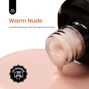 Beetles Builder Gel 7 in 1 Strengthener Gel Nail Polish Nude Color Hard Gel Jelly Beige for Nail Apex and Extension Cover Building Nail Gel Salon DIY Manicure Design