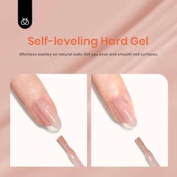 Beetles Builder Gel 7 in 1 Strengthener Gel Nail Polish Nude Color Hard Gel Jelly Beige for Nail Apex and Extension Cover Building Nail Gel Salon DIY Manicure Design