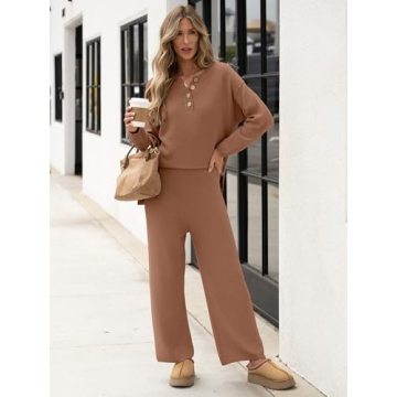 ANRABESS Women 2 Piece Oversized Knit Sweater Set