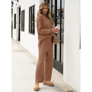 ANRABESS Women 2 Piece Oversized Knit Sweater Set