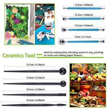 Keadic 22Pcs Ceramic Clay Sculpting Tools Set, Ball Stylus Dotting Tools Polymer Modeling Clay Sculpting Tools Set Rock Painting Kit for Beginners and Professional Art Crafts