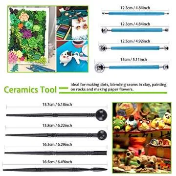 Keadic 22Pcs Ceramic Clay Sculpting Tools Set, Ball Stylus Dotting Tools Polymer Modeling Clay Sculpting Tools Set Rock Painting Kit for Beginners and Professional Art Crafts