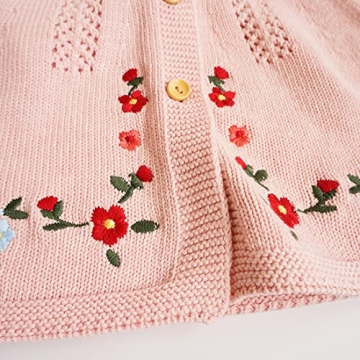 Simplee Kids Baby Cardigan with Hand Embroidery for Girls