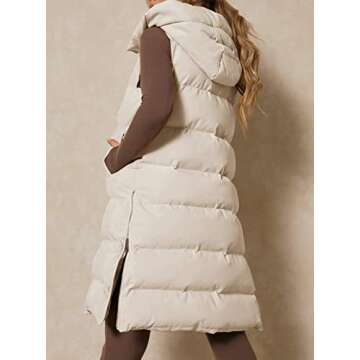 Inorin Womens Down Vest with Stand Collar Sleeveless Thick Hooded Sleeveless Winter OutwearLong Coats Jacket