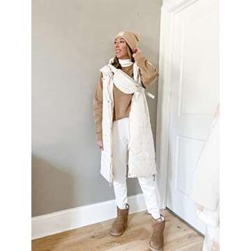 Inorin Womens Down Vest with Stand Collar Sleeveless Thick Hooded Sleeveless Winter OutwearLong Coats Jacket