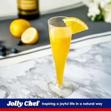 Elegant 100 Pack Gold Glitter Plastic Champagne Flutes