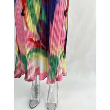 VECVOC Women's Spring Cowl Neck Dress Sexy Strap Shoulder Pleated Maxi Dresses Summer Wedding Guest ...