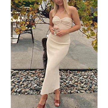 Stylish Sdencin Twist Front Bodycon Maxi Dress