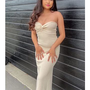 Stylish Sdencin Twist Front Bodycon Maxi Dress