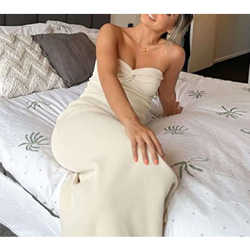 Stylish Sdencin Twist Front Bodycon Maxi Dress