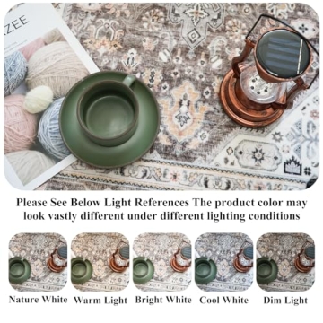 HILORUUG Washable Area Rug 8x10 Soft Vintage Design