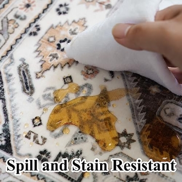 HILORUUG Washable Area Rug 8x10 Soft Vintage Design