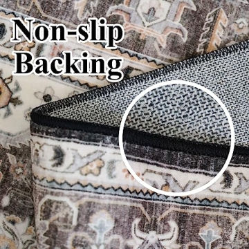 HILORUUG Washable Area Rug 8x10 Soft Vintage Design