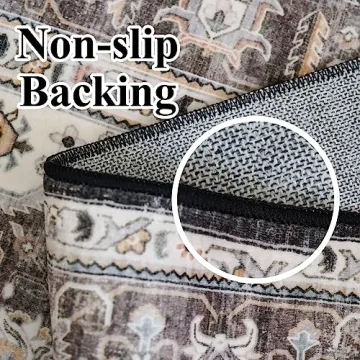 HILORUUG Washable Area Rug 8x10 Soft Vintage Design