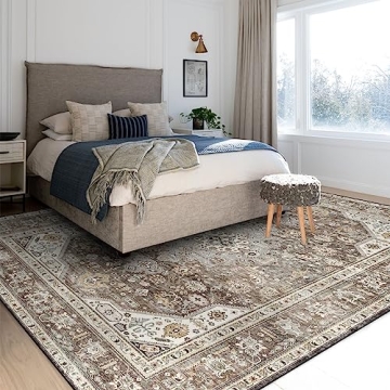 HILORUUG Washable Area Rug 8x10 Soft Vintage Design