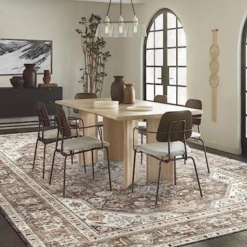 HILORUUG Washable Area Rug 8x10 Soft Vintage Design