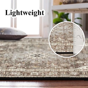 HILORUUG Washable Area Rug 8x10 Soft Vintage Design